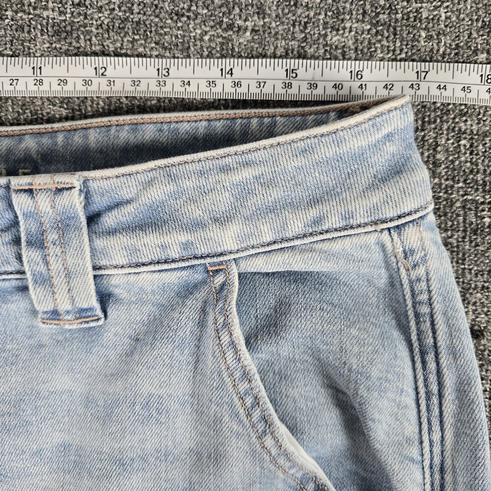 American Eagle Jeans Womens 12 Regular High Rise Baggy Wide Leg Light Blue Cargo - Picture 8 of 14